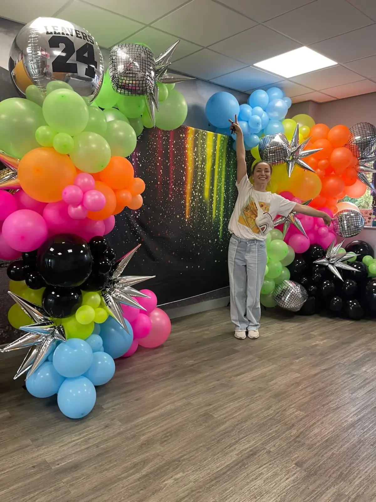 Custom balloon setup for a celebration